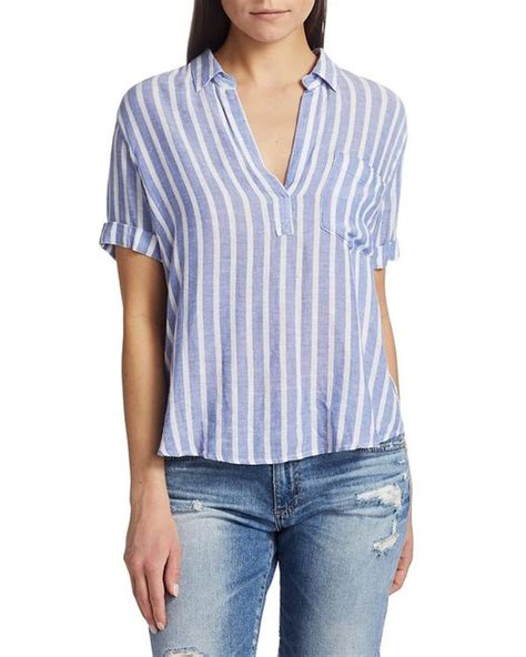 Double Stripe Draped Blouse 